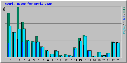 Hourly usage for April 2025